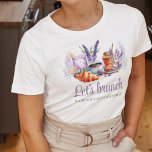 Watercolor Brunch Geburtstag Personalisiert T-Shirt<br><div class="desc">Schönes Watercolor Brunch Thema Design. Elegante schöne Wahl. Entsprechende Produkte finden Sie in der Adult Birthday Brunch Lavender Collection.</div>