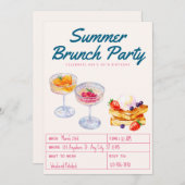 Watercolor Brunch Party Adult Birthday Einladung (Vorne/Hinten)