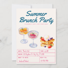 Watercolor Brunch Party Adult Birthday Einladung