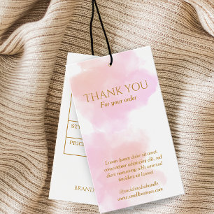 Watercolor Brush Gold Hang Tag