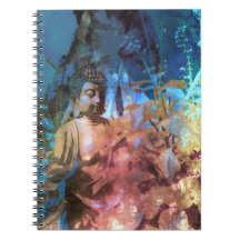 Watercolor Buddha Blue Topaz Spiral Foto Notebook