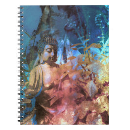 Watercolor Buddha Blue Topaz Spiral Foto Notebook Notizblock