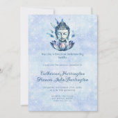 Watercolor Buddha Head  Buddhism Wedding Ceremony  Einladung (Vorderseite)