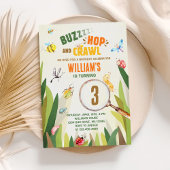 Watercolor Bug Insect Boy Birthday Einladung