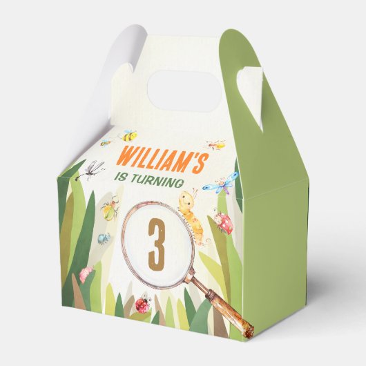 Watercolor Bug Insect Boy Birthday Geschenkschachtel (Rückseite)