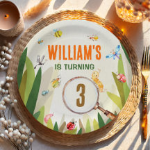 Watercolor Bug Insect Boy Birthday