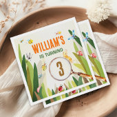 Watercolor Bug Insect Boy Birthday Serviette