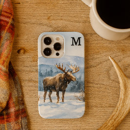Watercolor Bull Moose in Winter Nature  Case-Mate iPhone 14 Pro Max Hülle