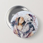Watercolor Bulldog Button (Vorne & Hinten)