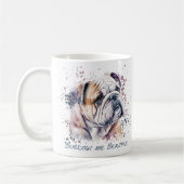 Watercolor Bulldog Kaffeetasse (Links)