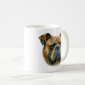 Watercolor Bulldog Kaffeetasse (VorderseiteRechts)