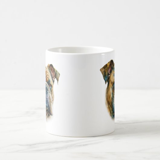Watercolor Bulldog Kaffeetasse (Mittel)