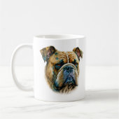 Watercolor Bulldog Kaffeetasse (Links)