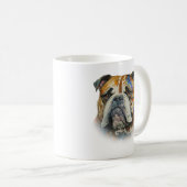 Watercolor Bulldog Kaffeetasse (VorderseiteRechts)