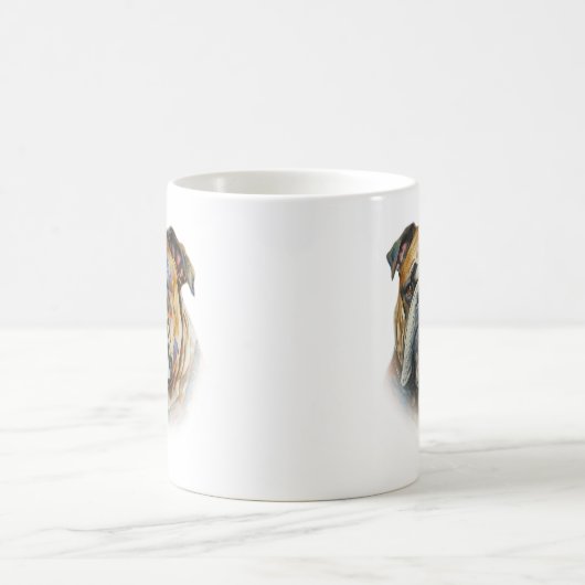 Watercolor Bulldog Kaffeetasse (Mittel)