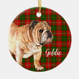 Watercolor Bulldog Personalisiert Keramik Ornament