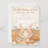 watercolor Bun in the Oven Bakery Baby Shower Einladung (Vorderseite)
