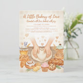 watercolor Bun in the Oven Bakery Baby Shower Einladung (Stehend Vorderseite)