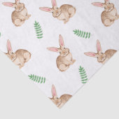 Watercolor Bunny And Greenery Easter Pattern Seidenpapier (Detail)