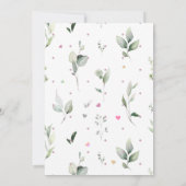 Watercolor Bunny Baby Girl Taufe Einladung (Rückseite)