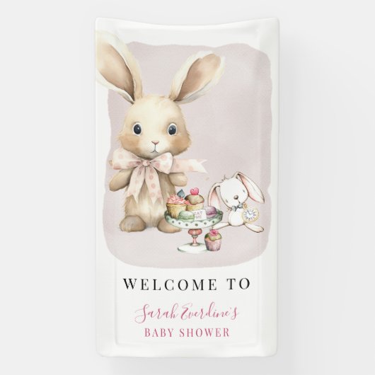 Watercolor Bunny Baby Showbanner Banner (Vertikal)