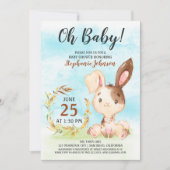 Watercolor Bunny Baby Shower Farm Einladung (Vorderseite)