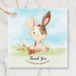 Watercolor Bunny Baby Showfarm Vielen Dank Geschenkanhänger