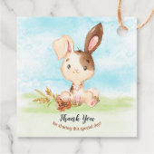 Watercolor Bunny Baby Showfarm Vielen Dank Geschenkanhänger (Rückseite)