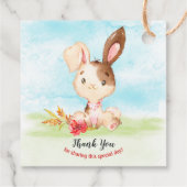 Watercolor Bunny Baby Showfarm Vielen Dank Geschenkanhänger (Rückseite)