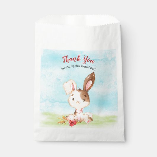 Watercolor Bunny Baby Showfarm Vielen Dank Geschenktütchen (Vorderseite)
