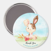 Watercolor Bunny Baby Showfarm Vielen Dank Magnet (Vorderseite/Rückseite)