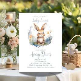Watercolor Bunny Baby Showthema Frühjahr Einladung