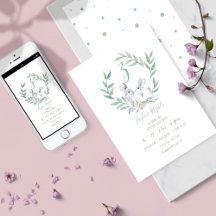 Watercolor Bunny Birthday Einladungen online