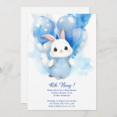 Watercolor Bunny Boy Baby Dusche Einladung (Vorne/Hinten)