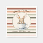 Watercolor Bunny Custom Spring Oster Serviette (Vorderseite)