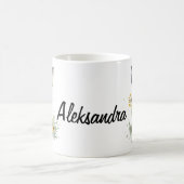 Watercolor Bunny Dandelion Persönliche Umarmung Kaffeetasse (Mittel)