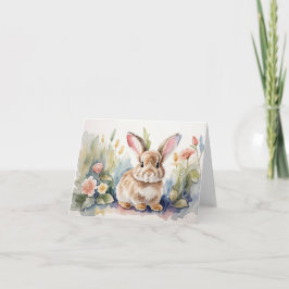 Watercolor Bunny Dankeskarte