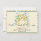Watercolor Bunny Ears Boho Rainbow Osterfest Brunc Einladung (Vorderseite)