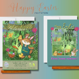 Watercolor Bunny Einladung zum Osterbrunch