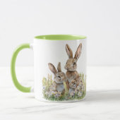 Watercolor Bunny Familienname Oster Tasse (Links)