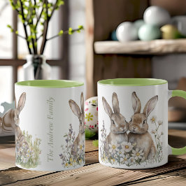 Watercolor Bunny Familienname Oster Tasse