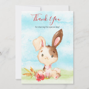Watercolor Bunny Farm Vielen Dank Dankeskarte