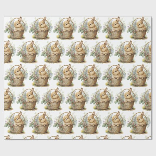 Watercolor Bunny Geschenkpapier (Flach)