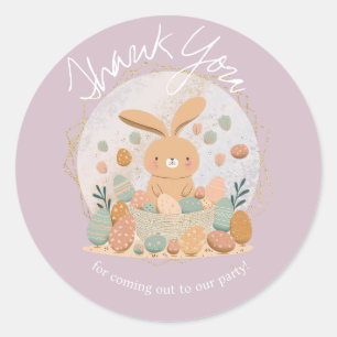 Watercolor Bunny Oaster Geburtstag Boho Vielen Dan Runder Aufkleber