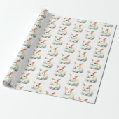 Watercolor Bunny Oaster Wrapping Paper Geschenkpapier (Ungerollt)