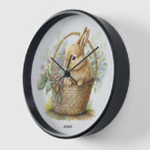 Watercolor Bunny Uhr (Winkel)