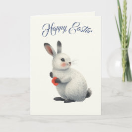 Watercolor Bunny & Wild Poppy Personalized Easter  Feiertagskarte