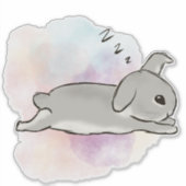 Watercolor bunny zzz aufkleber (Vorderseite)