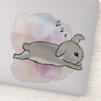 Watercolor bunny zzz aufkleber