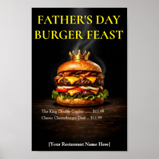 Watercolor Burger King Vatertag Restaurant Poster